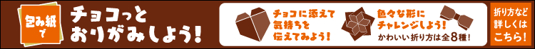 包み紙でチョコっとおりがみしよう！折り方など詳しくはこちら！